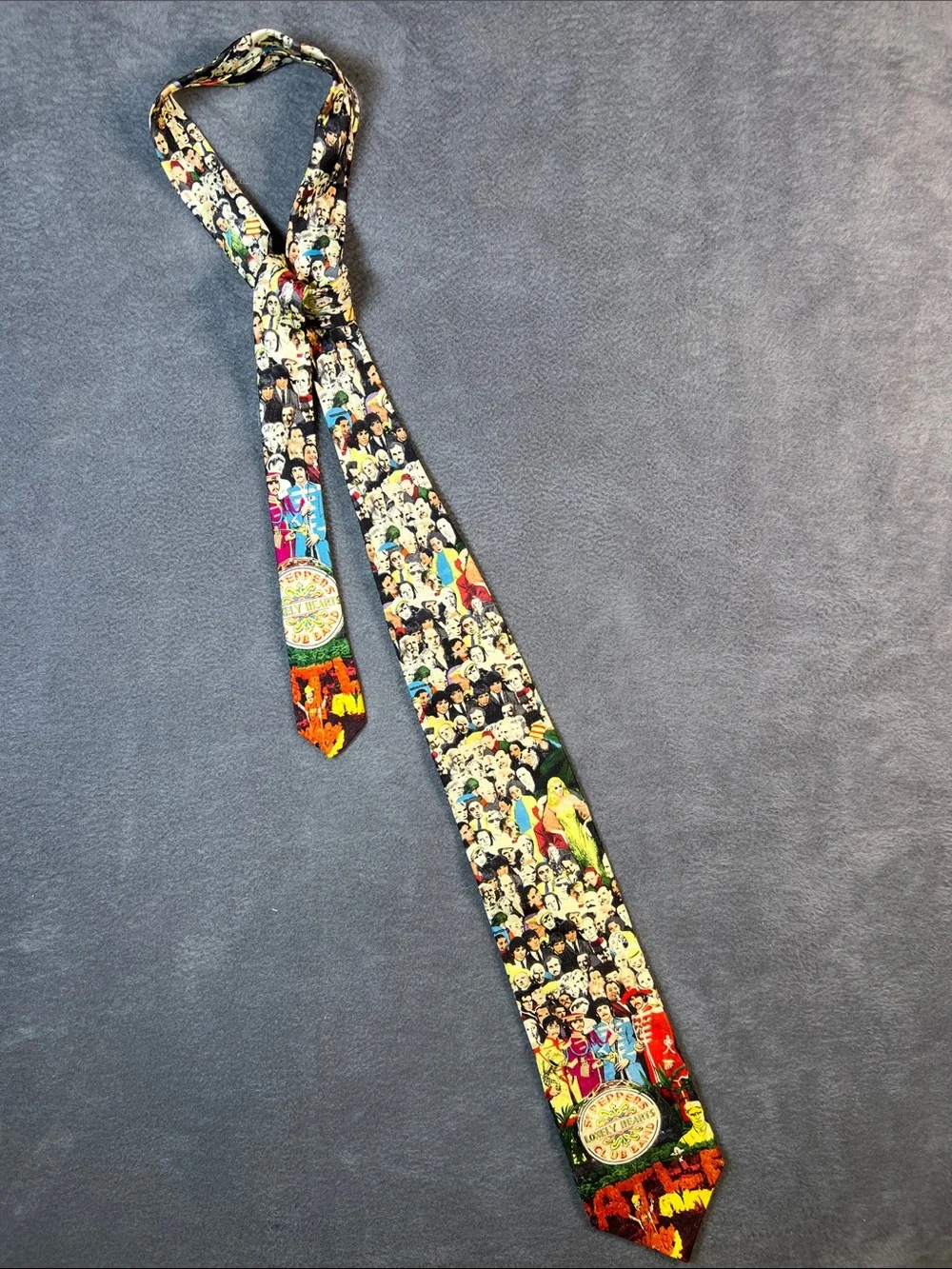 Novelty Beatles-Themed Multicolor Men's Silk Tie